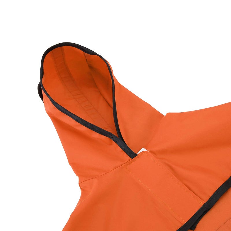 HDE Dog Raincoat Jacket Reflective Adjustable Hooded Pet Poncho Rain Coat with Leash Hole for Small to X-Large Dogs Safety Orange - M - Image 4